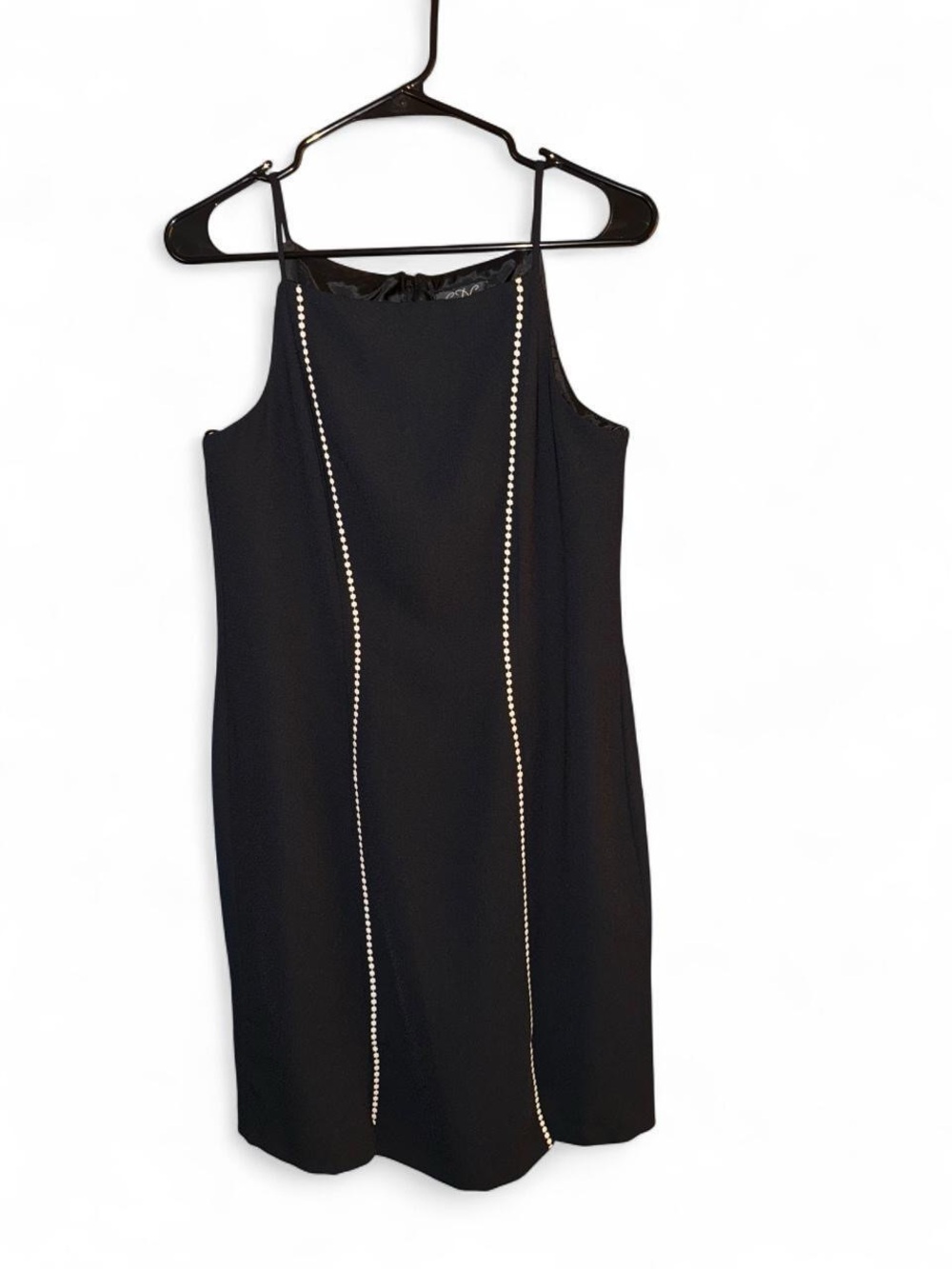 Caren Desiree Company spaghetti strap black and white lined dress